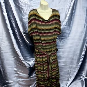 Size 16 New Directions Dress Slinky Stretchy w/ Matching Belt